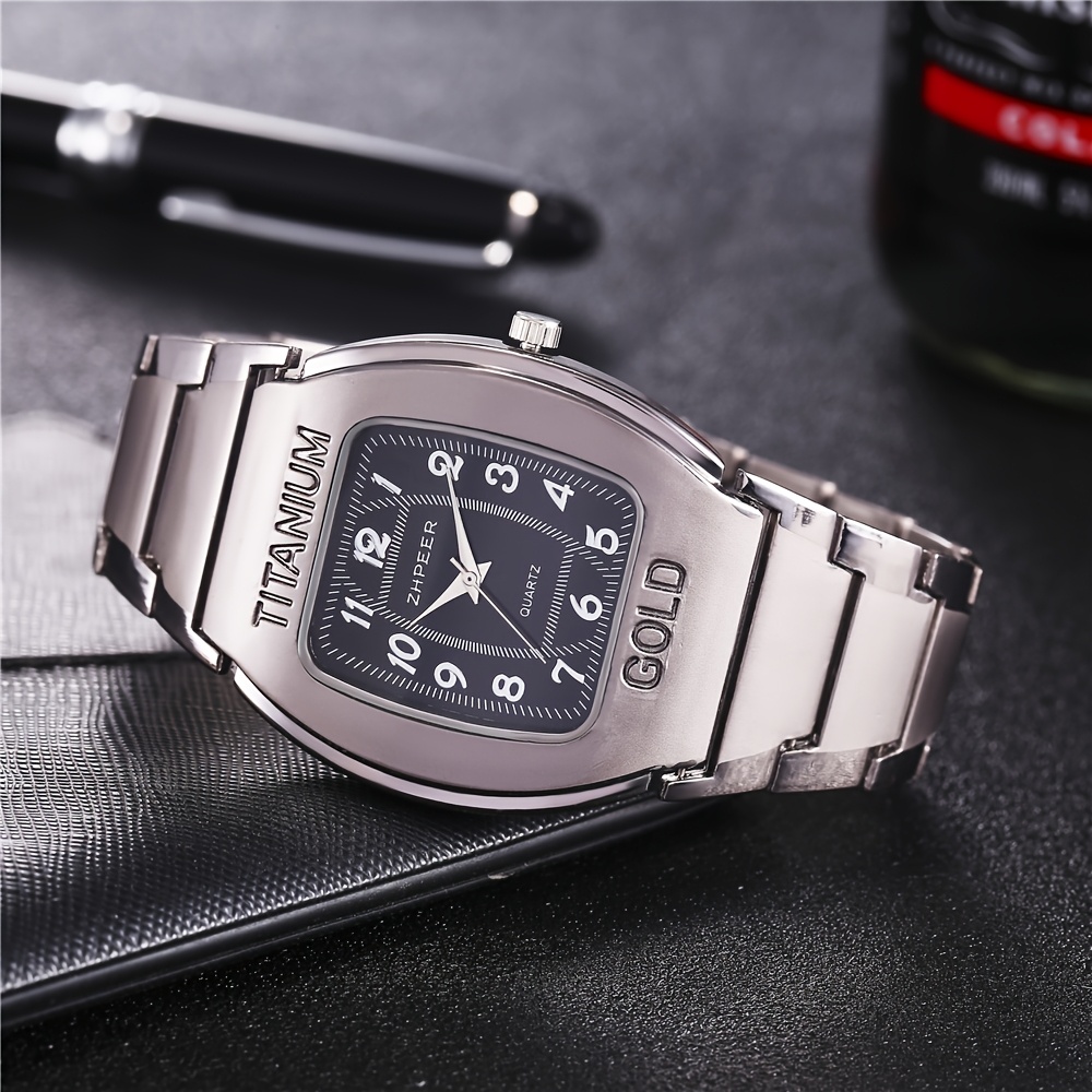 Men's 2pcs Luxury Watch & Necklace Set, Casual Style